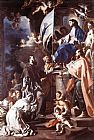 Madonna Canvas Paintings - St Bonaventura Receiving the Banner of St Sepulchre from the Madonna